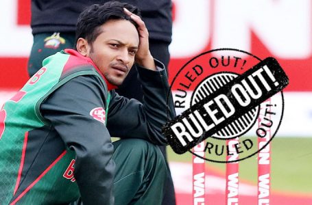 T20 World Cup: Bangladesh star all-rounder Shakib ruled out of remainder of tournament